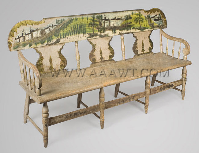 Windsor Settee, Paint Decorated, Tablet Back
Pennsylvania
Circa 1840, entire view